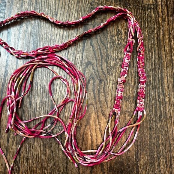 Dries Van Noten self-tie multicolor woven Macramé Belt main image 5